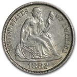 1882 Liberty Seated Dime AU