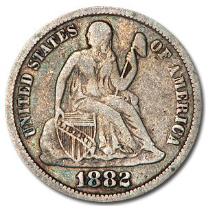 1882 Liberty Seated Dime Fine