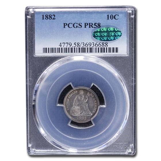 1882 Liberty Seated Dime PR-58 PCGS CAC 1882 Liberty Seated Dime PR-58 PCGS CAC