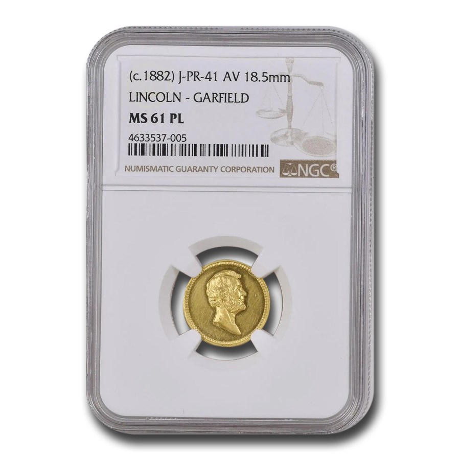 (1882) Lincoln-Garfield Medal MS-61 NGC (PL)