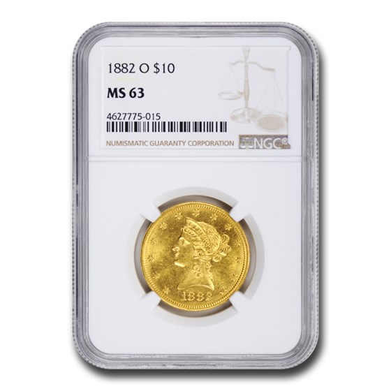 1882-O $10 Liberty Gold Eagle MS-63 NGC 1882-O $10 Liberty Gold Eagle MS-63 NGC