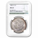 1882-O Morgan Dollar MS-63 NGC (Green Label) Toned