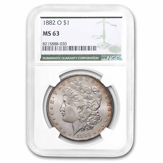 1882-O Morgan Dollar MS-63 NGC (Green Label) Toned