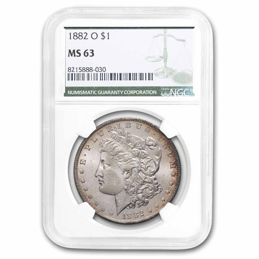 1882-O Morgan Dollar MS-63 NGC (Green Label) Toned