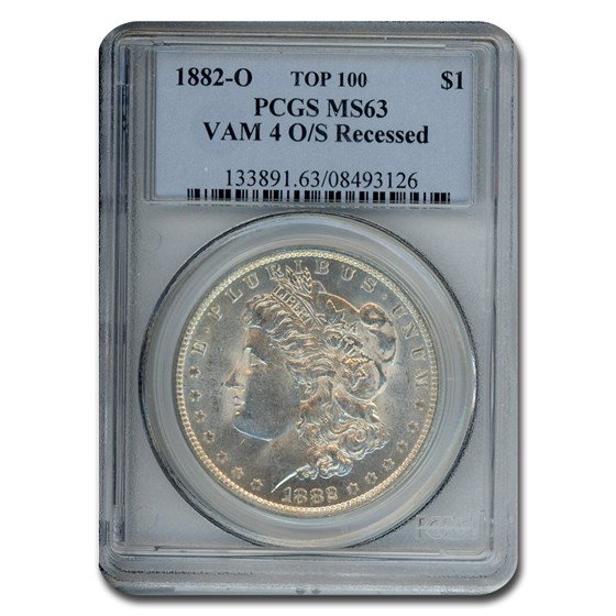 1882-O Morgan Dollar MS-63 PCGS (VAM-4 O/S Recessed) 1882-O Morgan Dollar MS-63 PCGS (VAM-4 O/S Recessed)