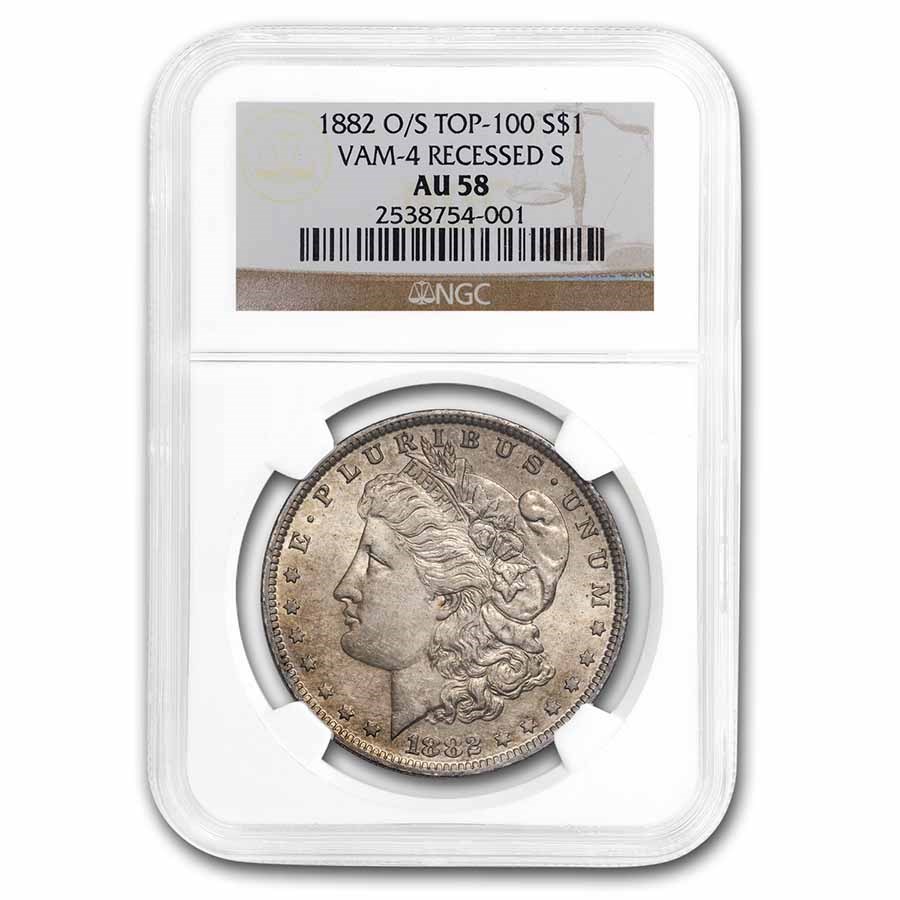 1882-O/S Morgan Dollar AU-58 NGC (Toned)