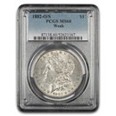 1882-O/S Morgan Dollar MS-60 PCGS (Weak)