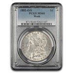 1882-O/S Morgan Dollar MS-60 PCGS (Weak)