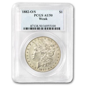 1882-O/S Morgan Dollar Weak AU-50 PCGS (VAM, Top-100) 1882-O/S Morgan Dollar Weak AU-50 PCGS (VAM, Top-100)