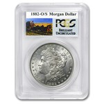 1882-O/S Stage Coach Silver Dollar BU PCGS