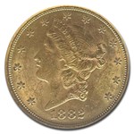 1882-S $20 Liberty Gold Double Eagle MS-61 NGC