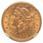 1882-S $20 Liberty Gold Double Eagle MS-61 NGC