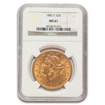 1882-S $20 Liberty Gold Double Eagle MS-61 NGC