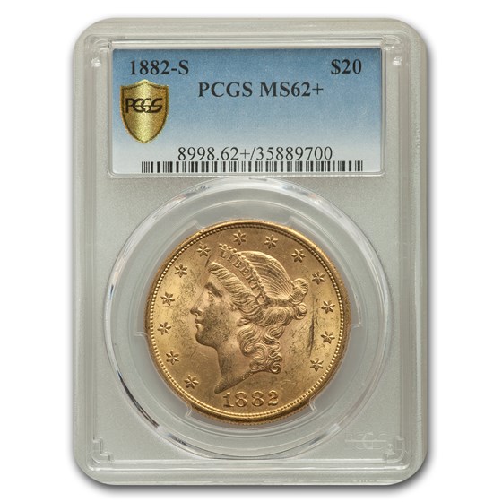 1882-S $20 Liberty Gold Double Eagle MS-62+ PCGS 1882-S $20 Liberty Gold Double Eagle MS-62+ PCGS