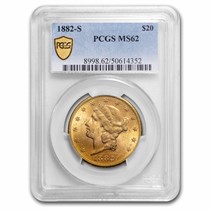 Buy 1882-S $20 Liberty Gold Double Eagle MS-62 PCGS | APMEX