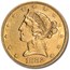 1882-S $5 Liberty Gold Half Eagle AU