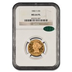 1882-S $5 Liberty Gold Half Eagle MS-64 NGC CAC (PL)