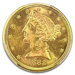 1882-S $5 Liberty Gold Half Eagle MS-64 PCGS