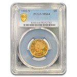 1882-S $5 Liberty Gold Half Eagle MS-64 PCGS