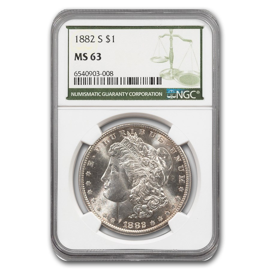 1882-S Morgan Dollar MS-63 NGC (Green Label)