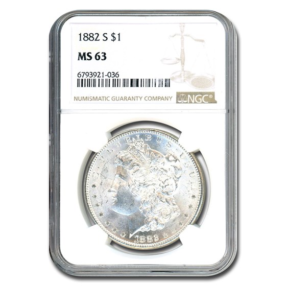 1882-S Morgan Dollar MS-63 NGC 1882-S Morgan Dollar MS-63 NGC