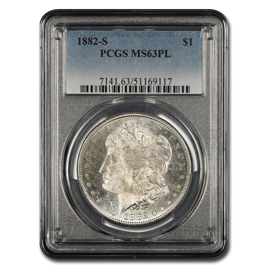 1882-S Morgan Dollar MS-63 PL Proof Like PCGS