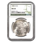 1882-S Morgan Dollar MS-64 NGC (Green Label)