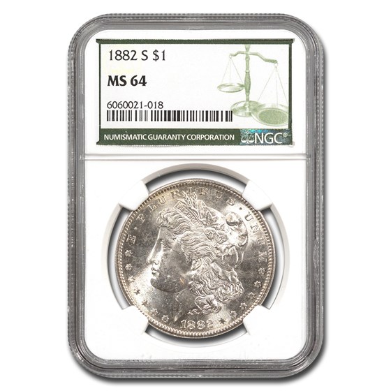 1882-S Morgan Dollar MS-64 NGC (Green Label) 1882-S Morgan Dollar MS-64 NGC (Green Label)