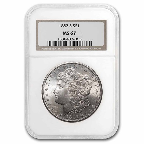 1882-S Morgan Dollar MS-67 NGC (Obverse/Reverse Toning) 1882-S Morgan Dollar MS-67 NGC (Obverse/Reverse Toning)