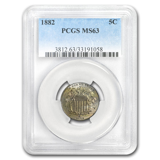 1882 Shield Nickel MS-63 PCGS 1882 Shield Nickel MS-63 PCGS