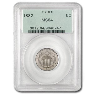 1882 Shield Nickel MS-64 PCGS (Old Green Holder) 1882 Shield Nickel MS-64 PCGS (Old Green Holder)