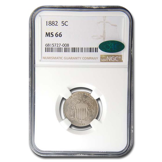 1882 Shield Nickel MS-66 NGC CAC 1882 Shield Nickel MS-66 NGC CAC