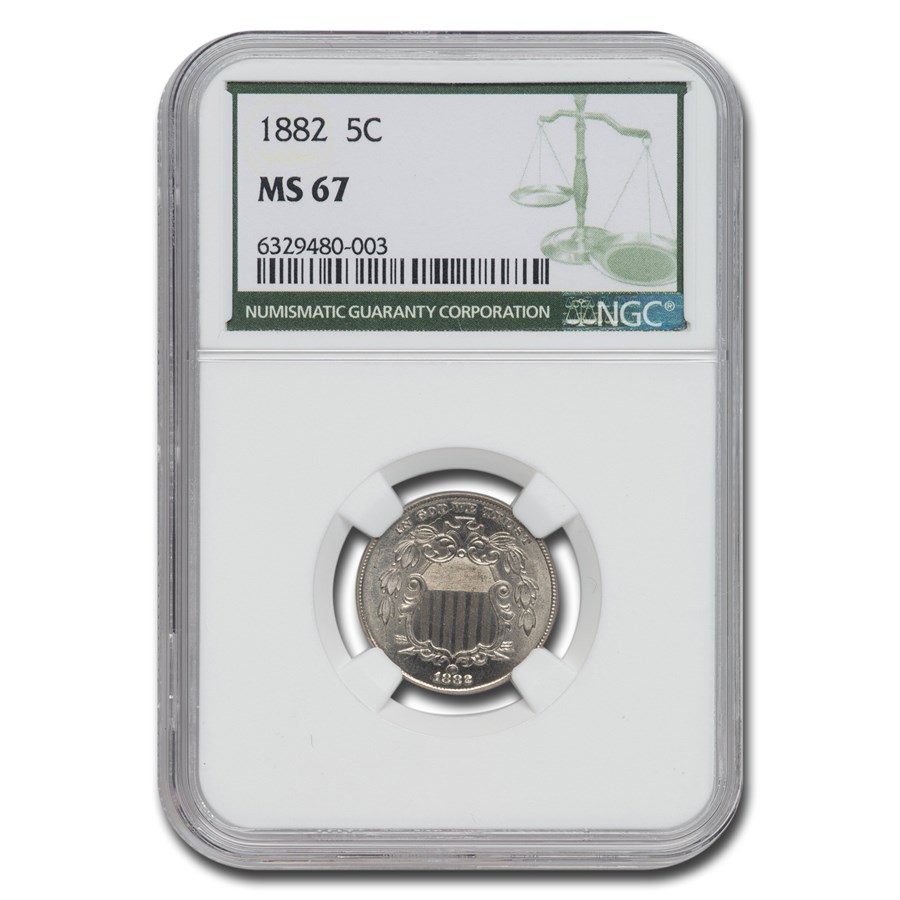 1882 Shield Nickel MS-67 NGC (Green Label)