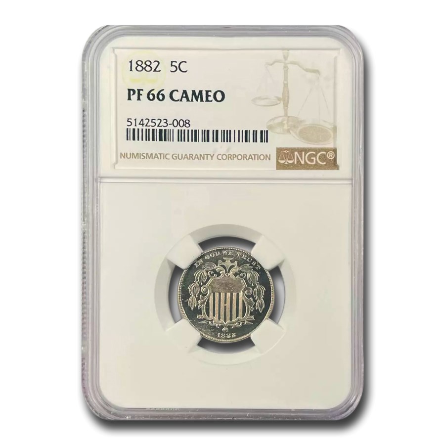 1882 Shield Nickel PF-66 Cameo NGC