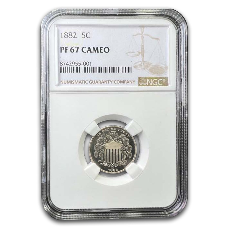 1882 Shield Nickel PF-67 Cameo NGC