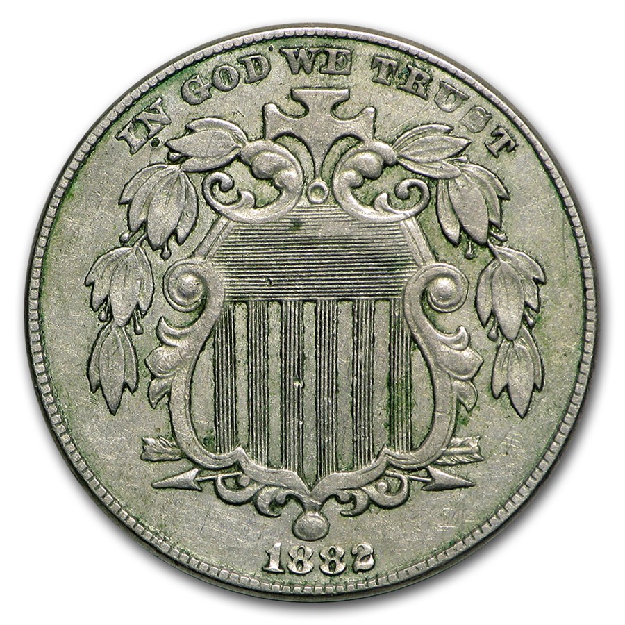 1882 Shield Nickel XF