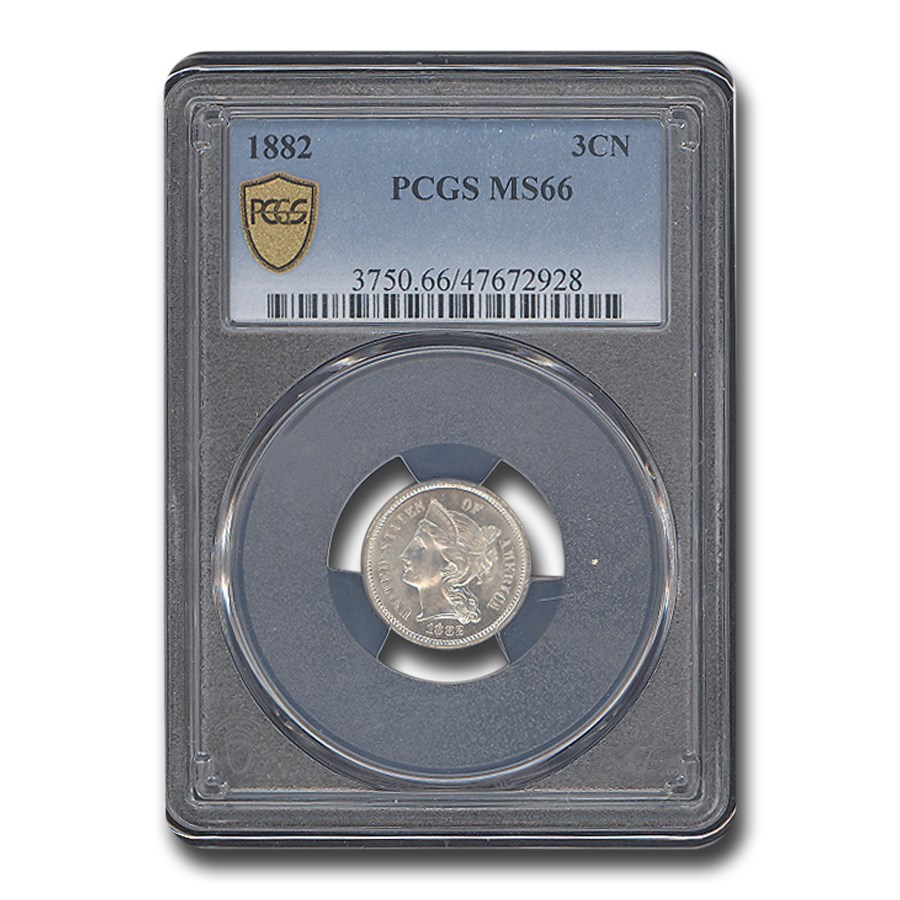 1882 Three Cent Nickel MS-66 PCGS