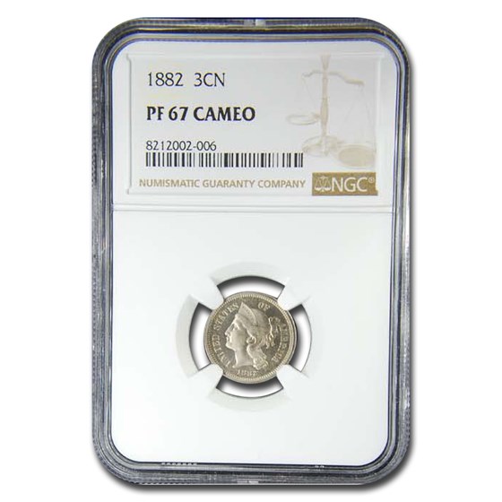 1882 Three Cent Nickel PF-67 Cameo NGC 1882 Three Cent Nickel PF-67 Cameo NGC