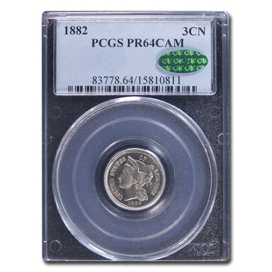 1882 Three Cent Nickel PR-64 Cameo PCGS CAC 1882 Three Cent Nickel PR-64 Cameo PCGS CAC