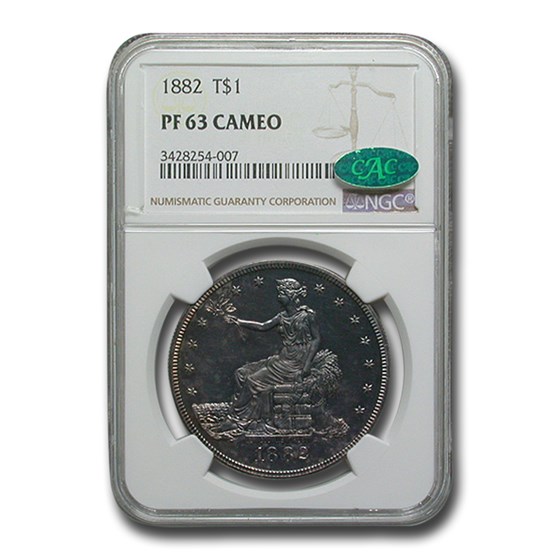 1882 Trade Dollar PF-63 Cameo NGC CAC 1882 Trade Dollar PF-63 Cameo NGC CAC