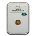 1883 $1 Indian Head Gold MS-63 NGC CAC