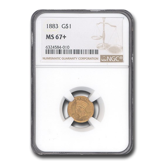 1883 $1 Indian Head Gold MS-67+ NGC