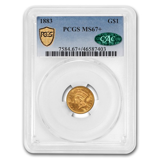 1883 $1 Indian Head Gold MS-67+ PCGS CAC 1883 $1 Indian Head Gold MS-67+ PCGS CAC
