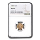 1883 $1 Indian Head Gold MS-68 NGC