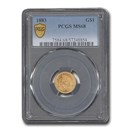 1883 $1 Indian Head Gold MS-68 PCGS