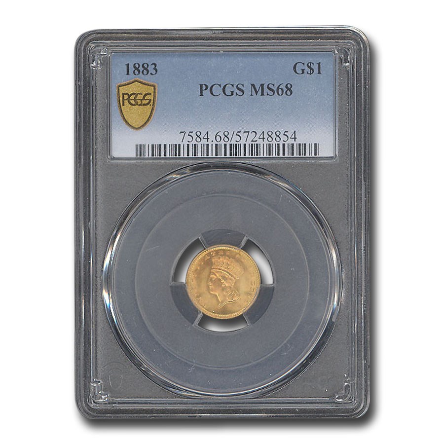 1883 $1 Indian Head Gold MS-68 PCGS