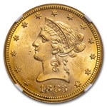 1883 $10 Liberty Gold Eagle MS-62 NGC