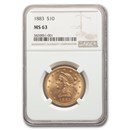 1883 $10 Liberty Gold Eagle MS-63 NGC