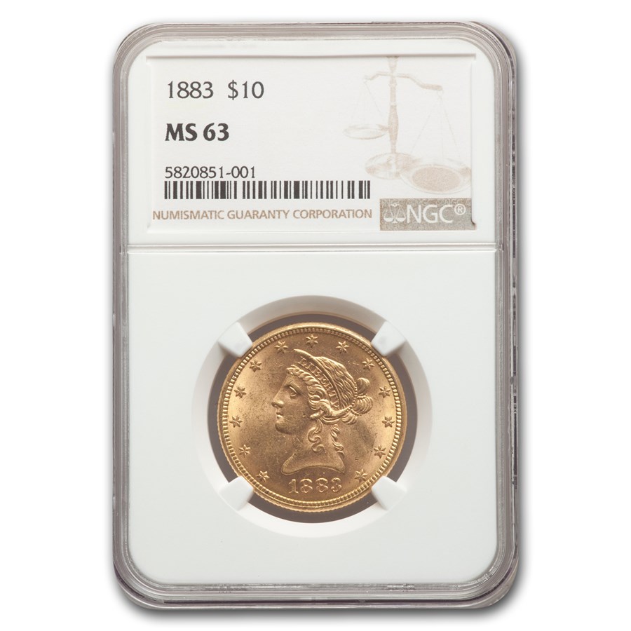 1883 $10 Liberty Gold Eagle MS-63 NGC