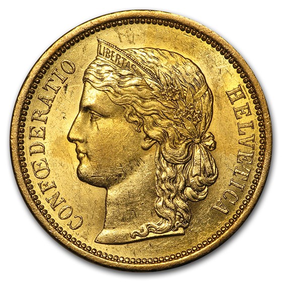 1883-1896 Switzerland Gold 20 Francs Helvetica BU 1883-1896 Switzerland Gold 20 Francs Helvetica BU